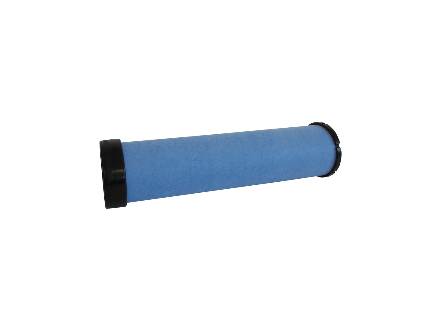 A cylindrical replacement filter cartridge on its side, with a black PU top and bottom caps, shown on a plain white background.