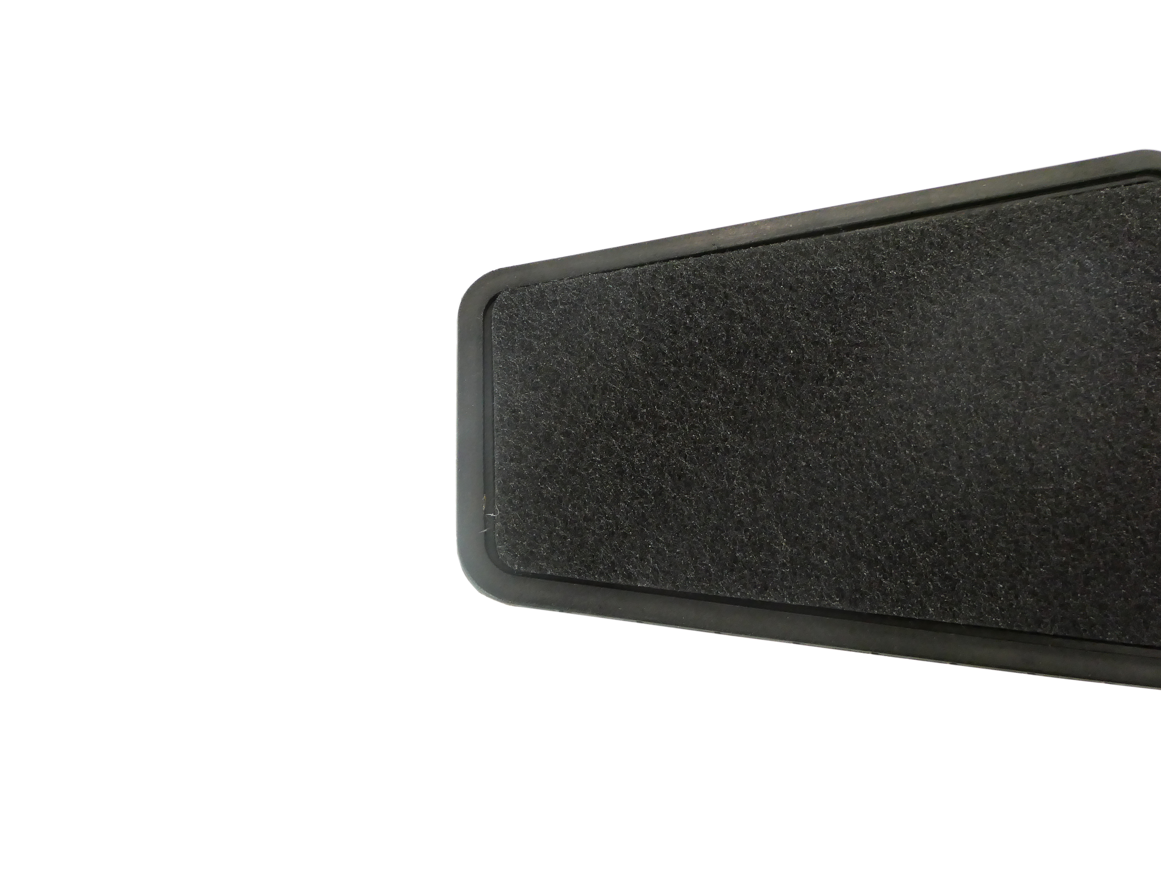 Close-up of a black textured rectangular air filter, with rounded corners and a dark PU frame, shown on a plain white background.