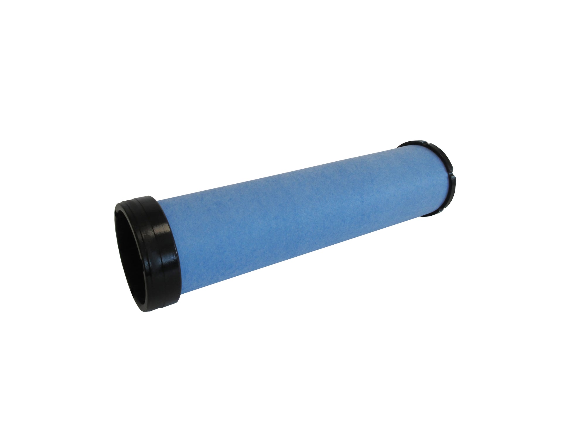 A cylindrical replacement filter cartridge on its side, with a black PU top and bottom caps, shown on a plain white background.