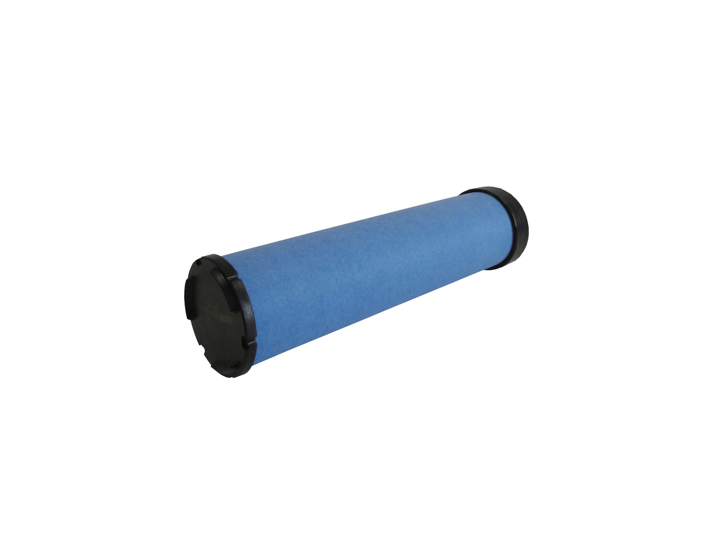 A cylindrical replacement filter cartridge on its side, with a black PU top and bottom caps, shown on a plain white background.