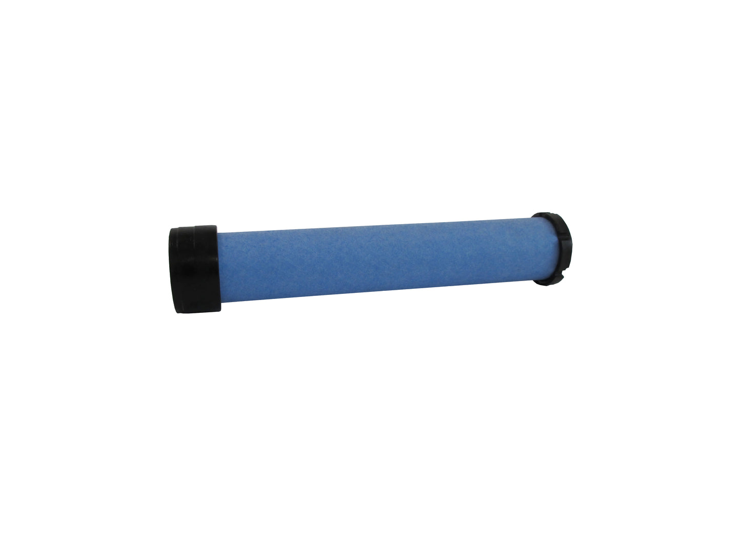 A cylindrical replacement filter cartridge on its side, with a black PU top and bottom caps, shown on a plain white background.