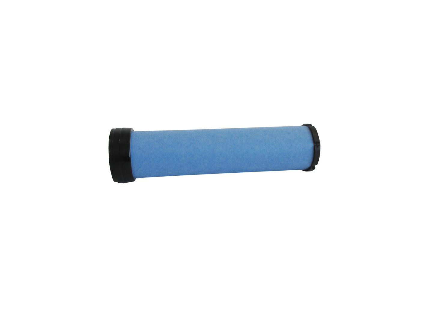 A cylindrical replacement filter cartridge on its side, with a black PU top and bottom caps, shown on a plain white background.