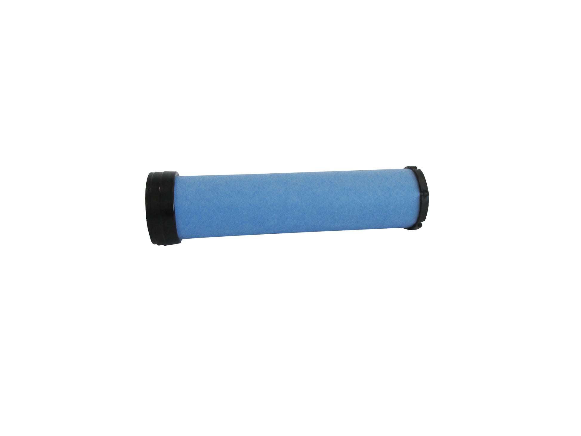 A cylindrical replacement filter cartridge on its side, with a black PU top and bottom caps, shown on a plain white background.