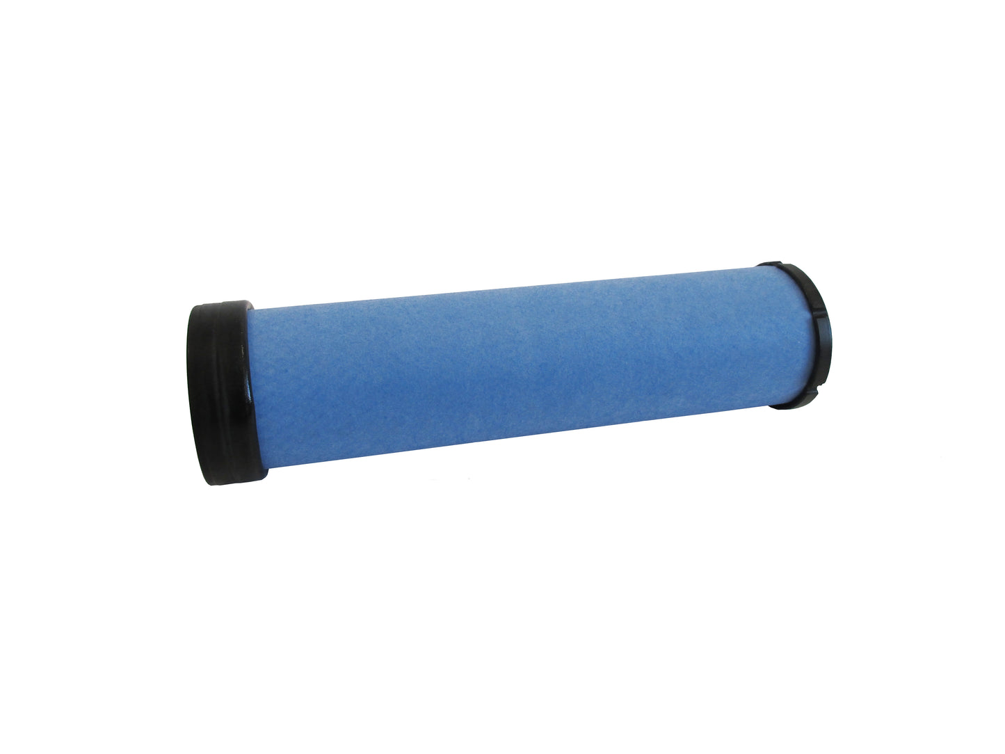 A cylindrical replacement filter cartridge on its side, with a black PU top and bottom caps, shown on a plain white background.